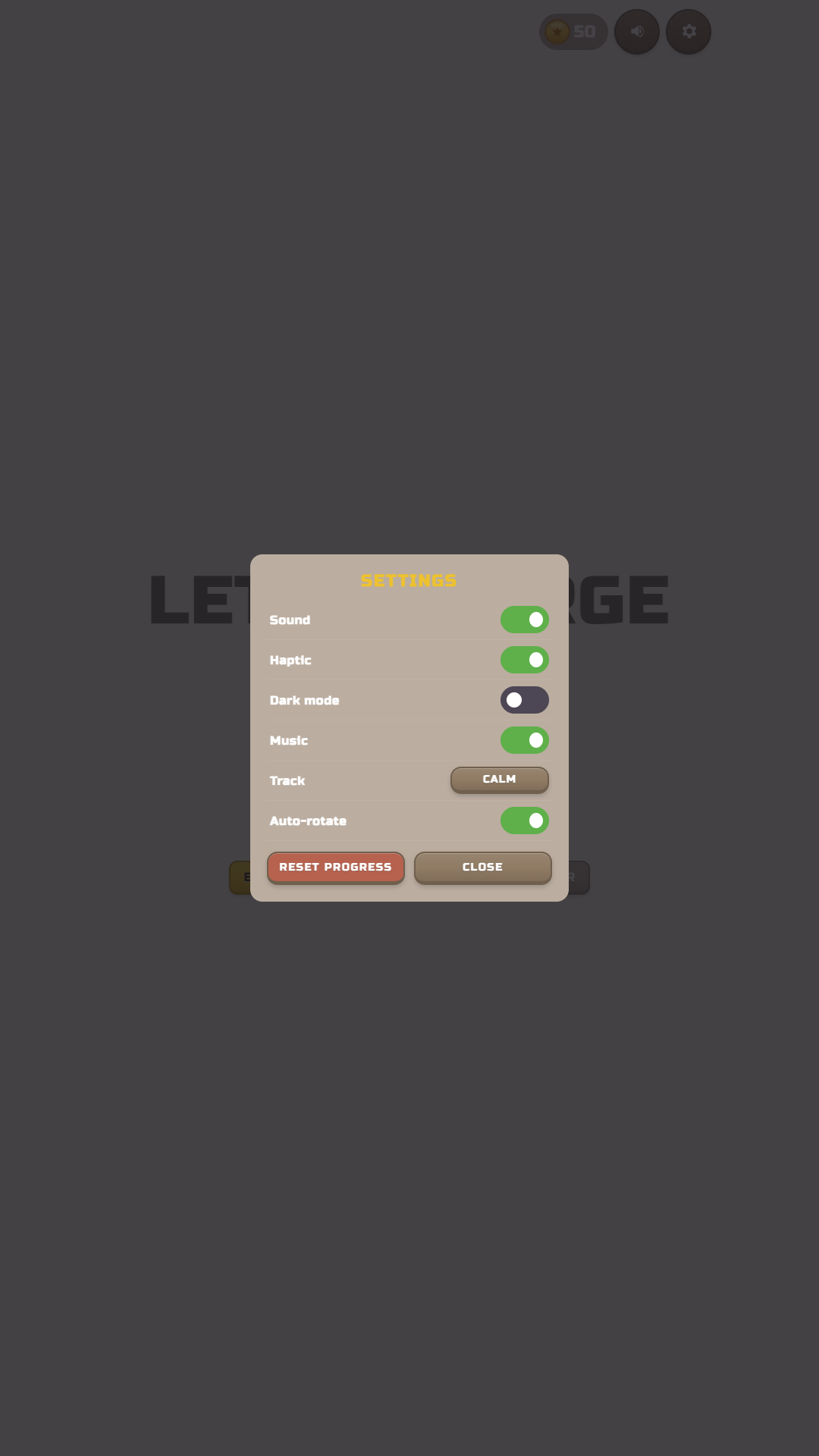Letter Forge settings